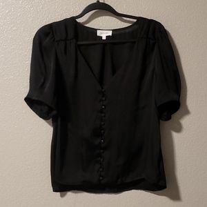 Black sweetheart neckline Bohme blouse size large